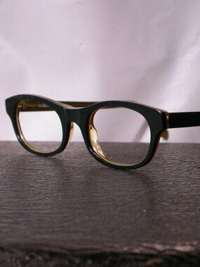 LA Eyeworks Reva Green and Yellow Fashion Eyeglasses Frames Made in Italy